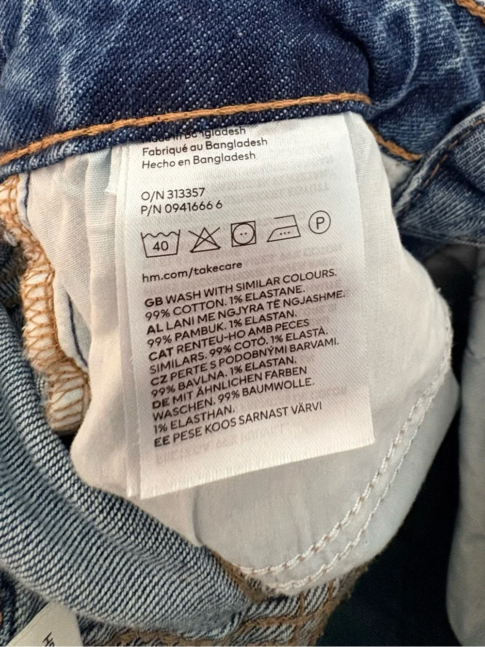 H&M Women High-Rise Straight Leg Blue Jeans Classic SZ 2 Faded Denim Casual